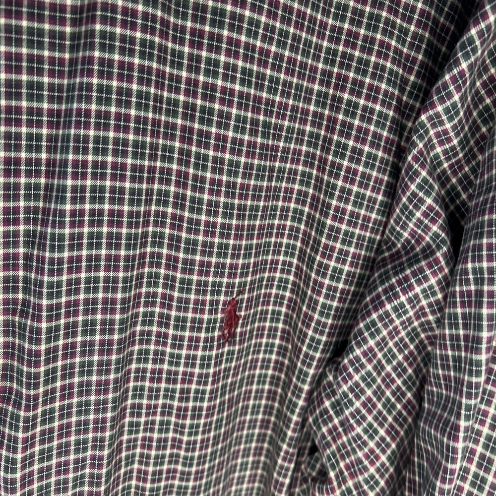 POLO RALPH LAUREN‎ Size 3XB Big Mens Oxford Cloth Button Shirt Red Maroon Long - Picture 6 of 7